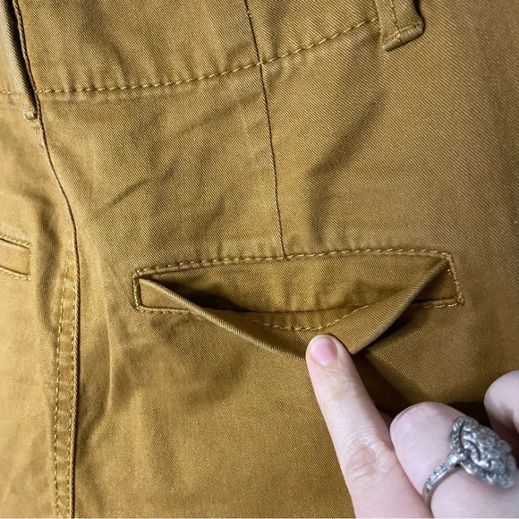 LOFT High Waist Twill Shorts Size 00 Brown Bronze NEW “The Washed Twill Short” - Picture 9 of 15